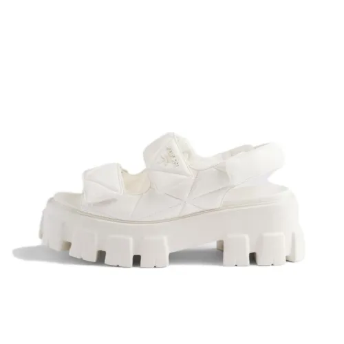 PRADA Monolith One Ремешок Сандалии 5,5 см Женские Белые