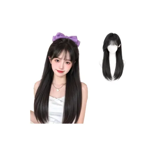 WANWANFENG Длинная прямая парик для женщин без необходимости в плетении более густая и объемная без верхнего слоя