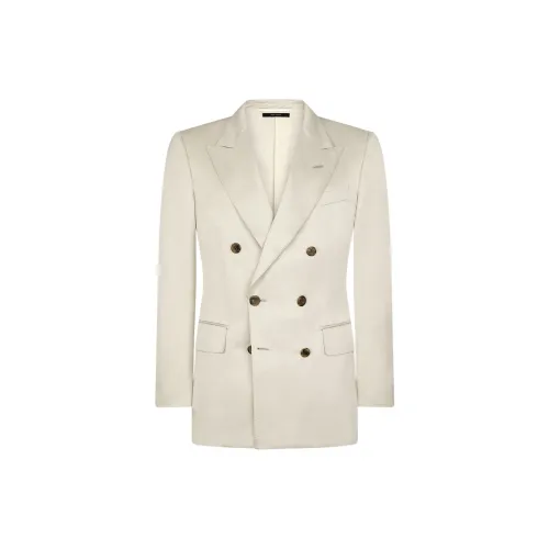 TF SS25 Бизнес-костюм Пальто Мужской Экрю