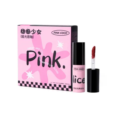 PINK COCO Urban Chic Позиционирование стиля Girlish Низкая насыщенность Жидкая помада Коробка Matte Natural Brightening 1,3g*3