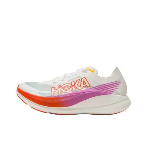 HOKA ONE ONE ROCKET X 2 Противоскользящий Устойчивый к износу Низкий Топ Повседневные Кроссовки для бега и гонок Мужские Белые