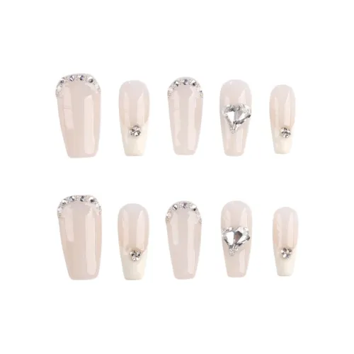 SHANGSHIQIN Телесный Элегантность Украшенный Нишевый Чистый Желание Осветляющий Короткий Ногтевой 25 мм Короткий ЛАДДЕР Телесный Однотонный