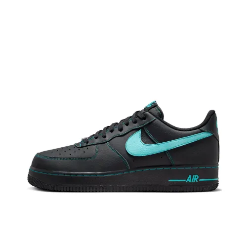 Nike Air FORCE 1 Кроссовки для скейтбординга Низкие Кроссовки Черный/Аврора Зеленый Мужские