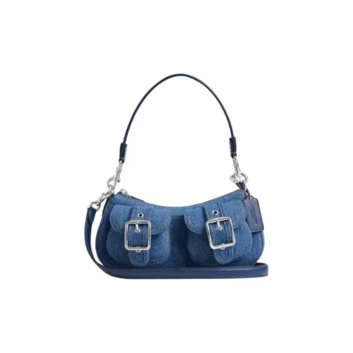 COACH Ashton Ткань Сумка через плечо Сумка Маленькая Женская Индиго