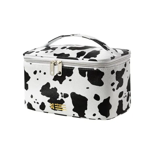 JIAOXUEFEI Портативная Сумка для Путешествий с Большой Емкостью Белая с Подкладочной тканью Корова с Текстурой Рельеф [Утолщенная Большая Емкость] Косметичка