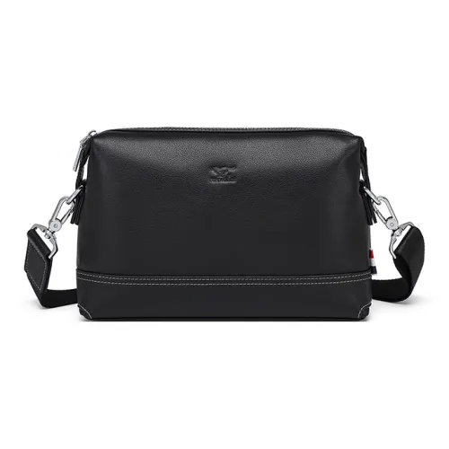 SEPTWOLVES Сумка через плечо из натуральной коровьей кожи мужская черная