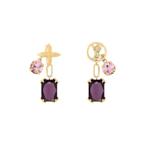 LOUIS VUITTON Металл Синтетический кубический цирконий Серьги Женские Золото