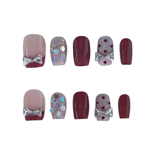 MAXFINE FM126 False Nail Короткий Квадратный Цвет Jump Smudge 14мм 10 шт