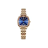 Розовое золото, корпус с синим циферблатом