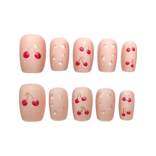 SHANGSHIQIN Матовый Вишня Милый Осветляющий False Nail 20mm Короткий LADDER Мягкий Однотонный