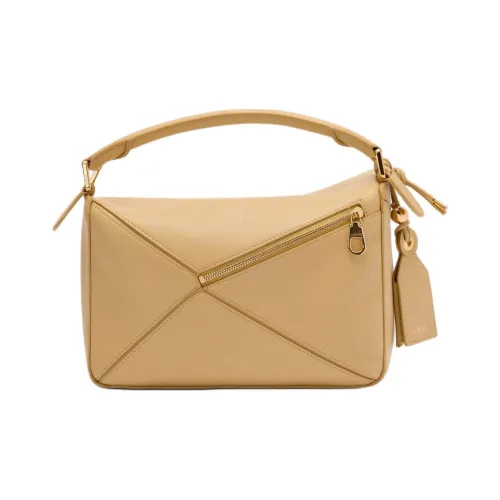 LOEWE Пазл Napa Овечья шкура Сумка через плечо Сумка Маленькая Женская Черная Масляная