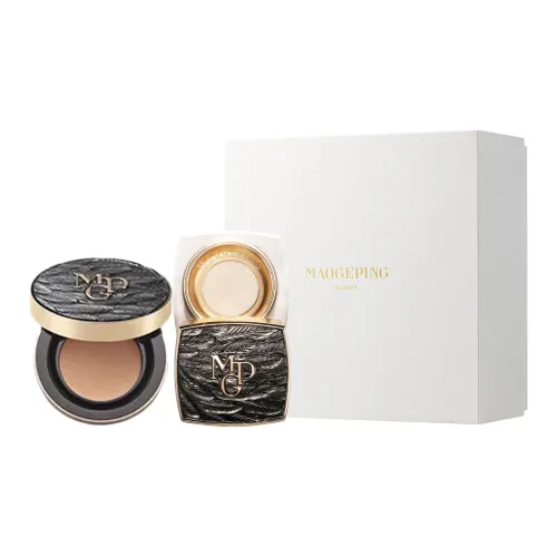 MAOGEPING Черный Перо Air Cushion Loose Пудра Набор для макияжа Осветляющий Тон кожи Маскирующий 14г+8г