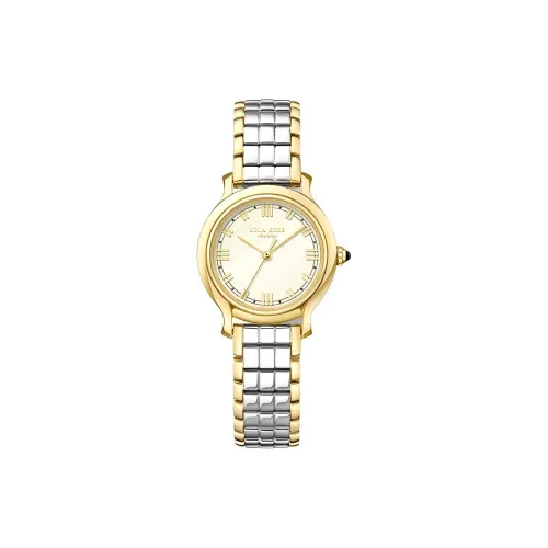 Lola Rose Waltz Round Dance Женские часы Кварцевый механизм Ремешок из нержавеющей стали 34 мм Золотой циферблат