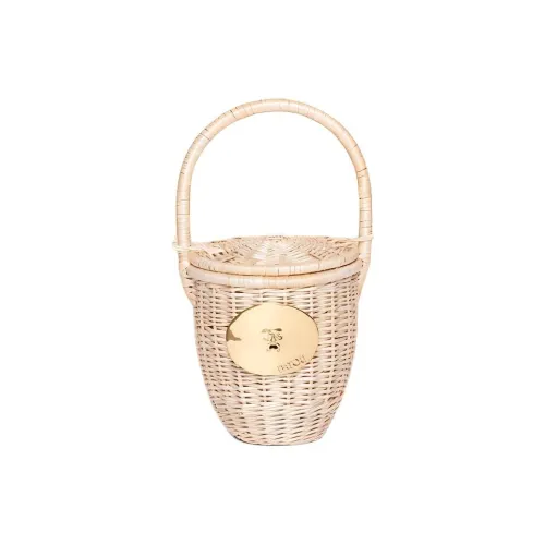 Patou Прутья ивы Сумка-ведро Сумка Женская Ванильный