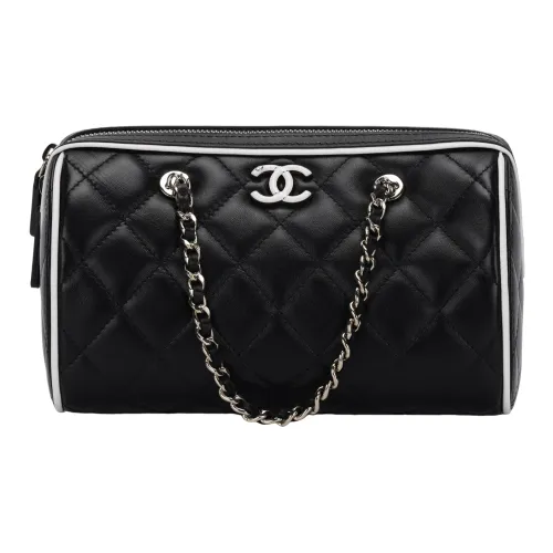 CHANEL Lambskin Crossbody Bag Shoulder Bag Small Women's Black