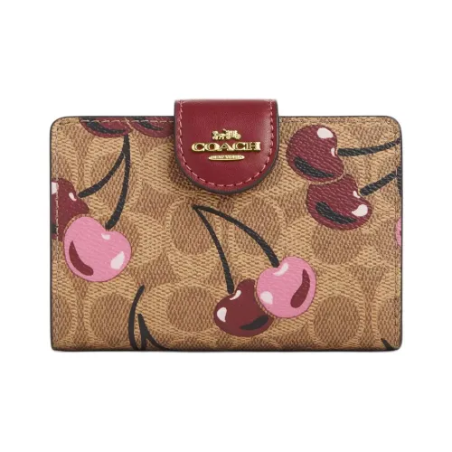 COACH Кожа Кошелек Мини Женский Светлый Умбра Многоцветный