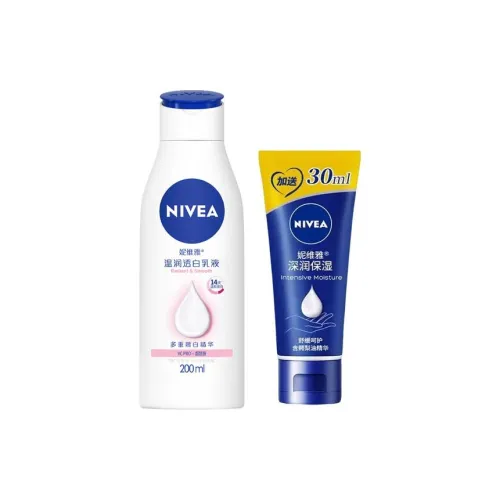 NIVEA Теплый и Прозрачный Белый Наборы для Ухода за Телом Лосьон для Тела Укрепляющий и Освежающий 80 мл + 200 мл