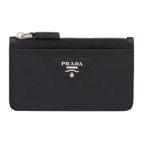 PRADA Мужской кожаный держатель для карт черный