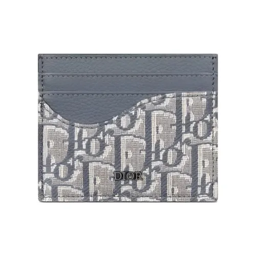 DIOR Коровья крупнозернистая текстиль с текстильным держателем для карт Мужской Темно-серый
