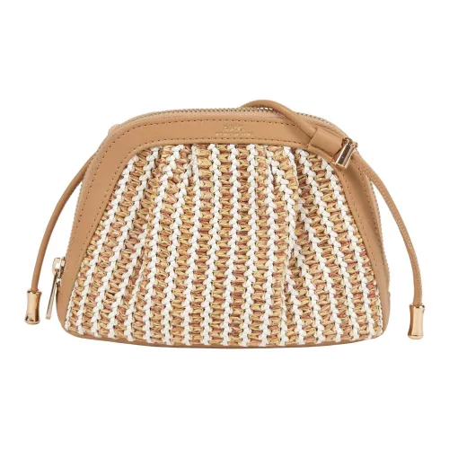 A.P.C Ninon Полиуретан с Полиэстером Сумка через плечо Маленькая Женская Песочного цвета