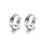 Серьги из стального блестящего металла с зажимом, 1 пара