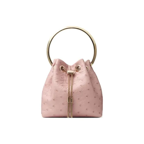 Jimmy Choo Телячья кожа Ведрообразная сумка Сумка на одно плечо Стандартная Женская Розовая