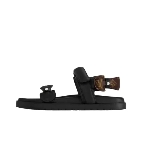 LOUIS VUITTON Sunset Comfort One Strap Sandals Women's Black LOUIS VUITTON Sunset Comfort One Ремешок Сандалии Женские Черные