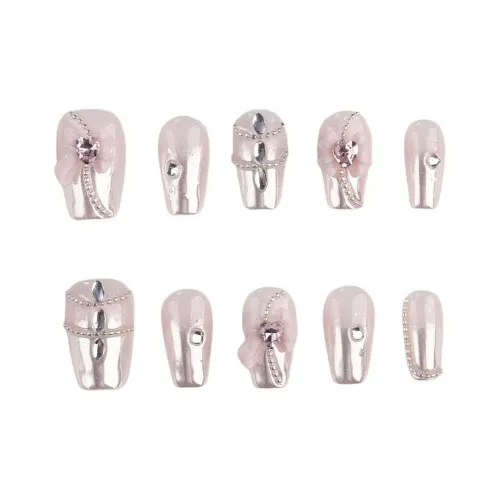 SHANGSHIQIN Осветляющий Мягкий Magic Mirror Пудра Для Белой Кожи Накладные Ногти Премиум Ощущение 20 мм Короткий ЛАДЬЯН