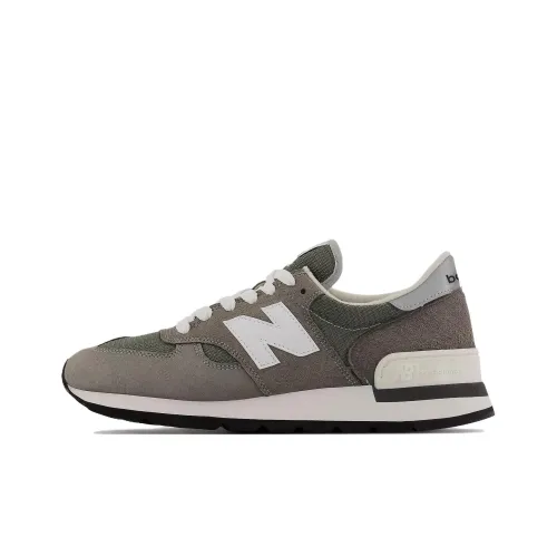 New Balance NB 990 V1 Противоскользящий и Дышащий Низкий Топ Повседневные Городские Кроссовки для Коммутирования и Беговые Кроссовки Унисекс Серый Белый