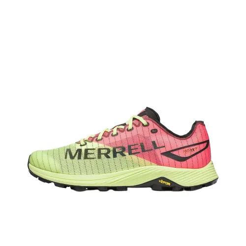 MERRELL MTL Long Sky 2 Противоскользящие Устойчивые к истиранию Дышащие Низкие Беговые кроссовки Мужские Розовые Зеленые