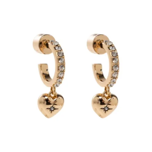 COACH Латунь Стекло Кристалл Серьги Женские Золото