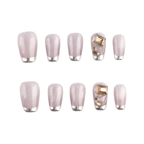 SHANGSHIQIN Элегантность Кокетливый стиль Осветляющий Ручной Короткий Когти 20 мм Короткий ЛАДДЕР Розовый Градиент