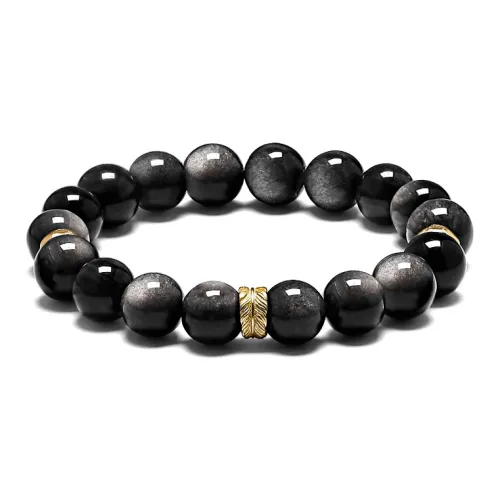 Cuud Серебряный Sheen Обсидиан Браслеты Унисекс