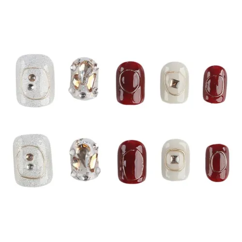 SHANGSHIQIN Утонченный Модный Handcrafted False Nail В Стиле OF Тысяча Ветров Короткий ЛАДДЕР Красный Jump Цвет