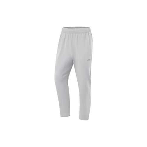 LINING Fitness Series Вязаные тренировочные брюки Мужские Спокойный серый