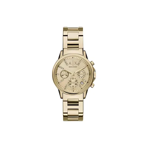 ARMANI EXCHANGEAE Мужские часы Кварцевый механизм Ремешок из нержавеющей стали 36 мм Золотой циферблат