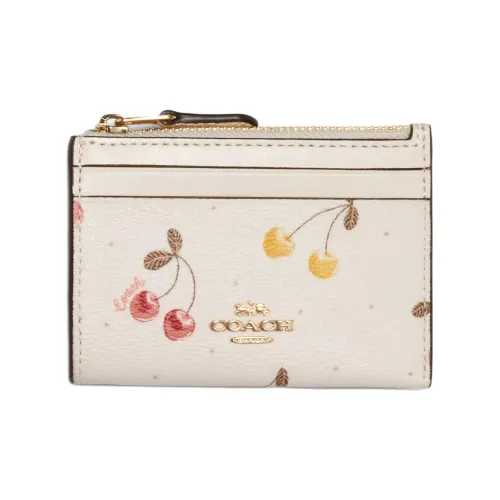 COACH Skinny Id Case Покрытый холст Картхолдер Мини Женские Белый