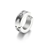 Серьги с зажимом из стального блестящего металла, одиночные