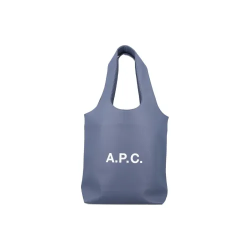 A.P.C ПУ (полиуретан) Сумка-тоут Сумка для покупок Сумка Маленькая Мужская Синий Серый