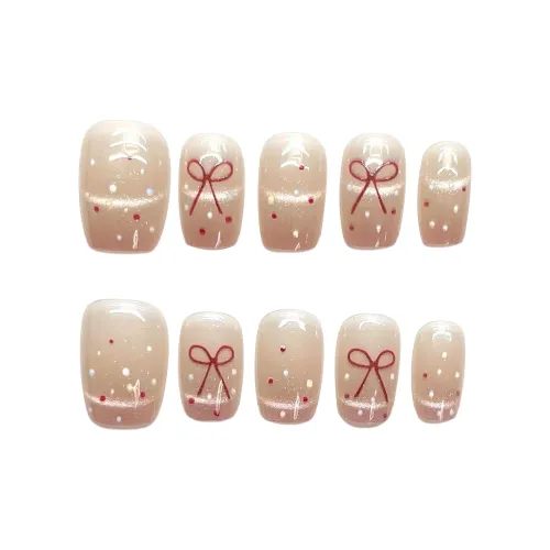 SHANGSHIQIN Мягкий Бант Гороховый узор Осветляющий Элегантность Улыбка Кошачий глаз Короткий Броня 20mm Короткий LADDER Нежно-розовый Градиентный