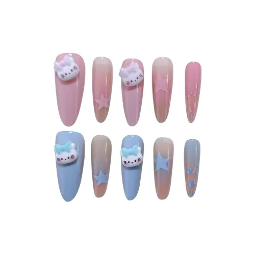 MAXFINE Несовпадающий стиль False Nail Длинный Ледяной Прозрачный Градиент 30MM 10 шт