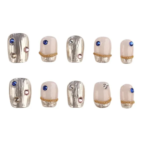 SHANGSHIQIN Утонченный Мягкий False Nail с Rhinestones Осветляющий False Nail 15 мм Короткий LADDER Желтый Jump Цвет