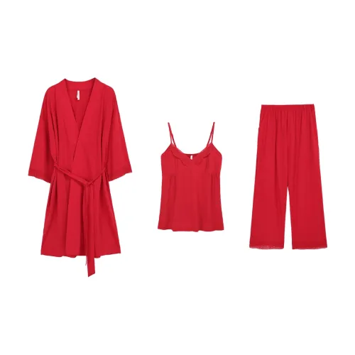 Aannsfam Pajama Комплект Женские Базовые Красный
