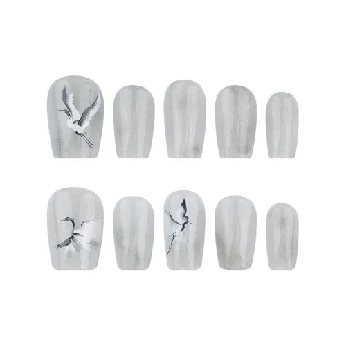 SHANGSHIQIN Китайский стиль Фея Журавль Мода Мягкий Укороченный Кошачий глаз Ногти Арт 20 мм Короткий LADDER Свет Однотонный