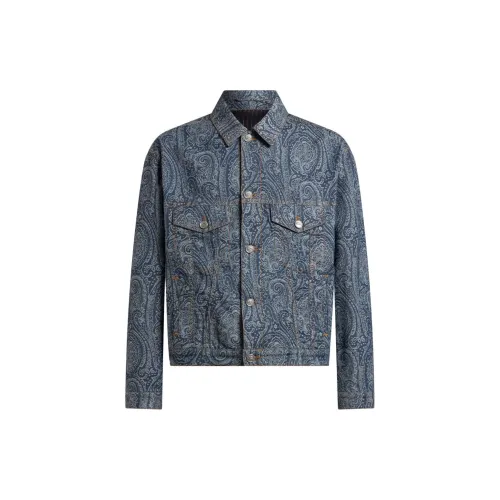 ETRO Синий Мужской Джинсовые Куртки