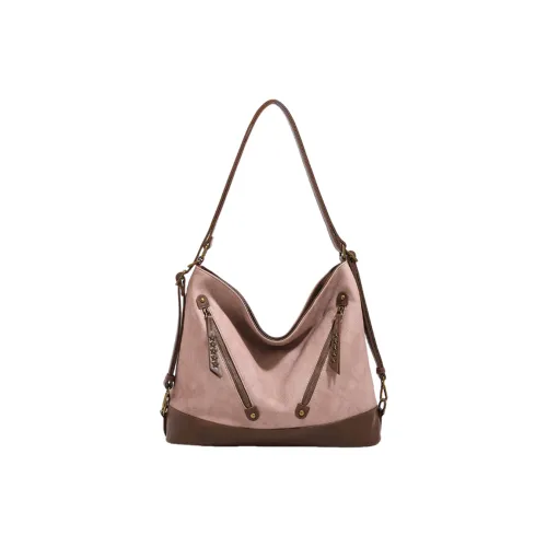 NOMK ПУ (полиуретан) Сумка Двойная Сумка через плечо Сумка на плечо Женская Миллениальный Розовый