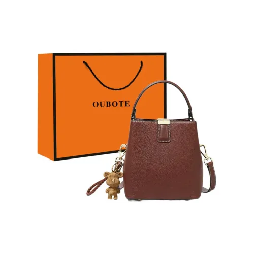 OUBOTE Коровья кожа Ведрообразная сумка Женская Кофейная