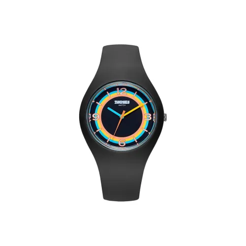 SKMEI Dazzling Color Jelly Collection Кварцевый механизм Часы Женские Черный циферблат