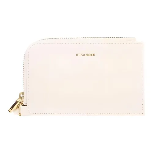 JIL SANDER Телячья кожа Держатель для карт кошелек Женский Белый