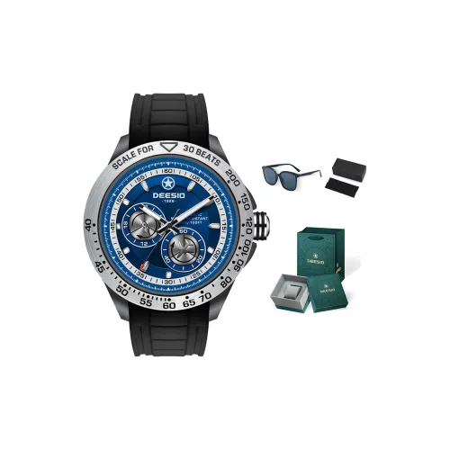 DEESIO Pilot Collection Автоматический Механический Механизм Силиконовый Ремешок Часы Мужские Синий Циферблат